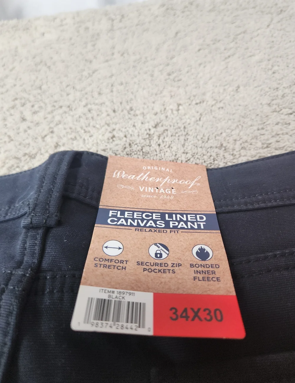 Weatherproof Men’s Black Cargo Pants